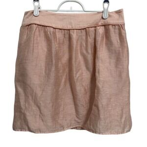 LOFT Pink Skirt‎ Women's Size 6, Mini, Lined, Zipper, Career, Casual Linen Blend